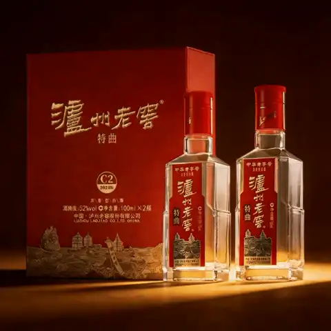 小酌微醺刚刚好：泸州老窖 特曲小酒 52度 浓香型白酒 100ml*2瓶