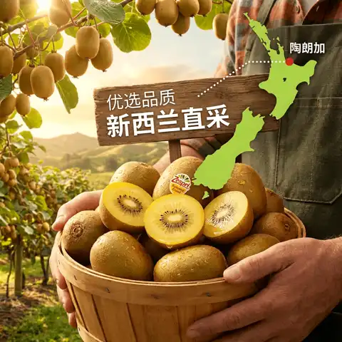 今日必买：佳沛 3人团 新西兰金奇异果原箱礼盒 22颗 单颗135g+