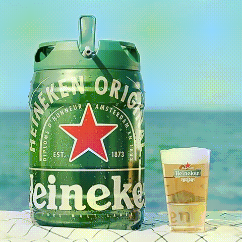 独家二氧化碳压缩系统，每一杯都新鲜冒泡：喜力 铁金刚 5L*1桶 赠经典500ml*3罐+玻璃杯*2【荷兰进口】