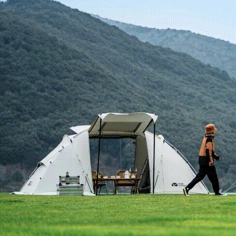 露营吵架了也能睡：牧高笛 世家 4 加厚折叠帐篷 家庭版 二室一厅